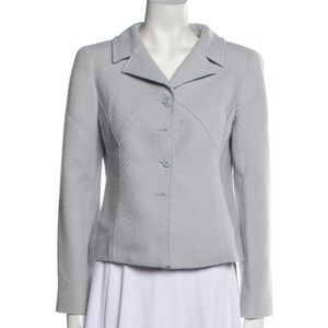 Valentino Light Blue Blazer with Notched Lapel and Structured Silhouette